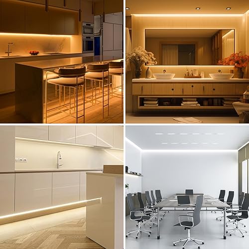 Miniatura 7 de BTF-LIGHTING FCOB COB CCT Kit de 12 V flexible de alta densidad 640LEDm 16.4 pies RF regulable controlador ajustable CT 3000K-6000K CRI 90+ tira LED