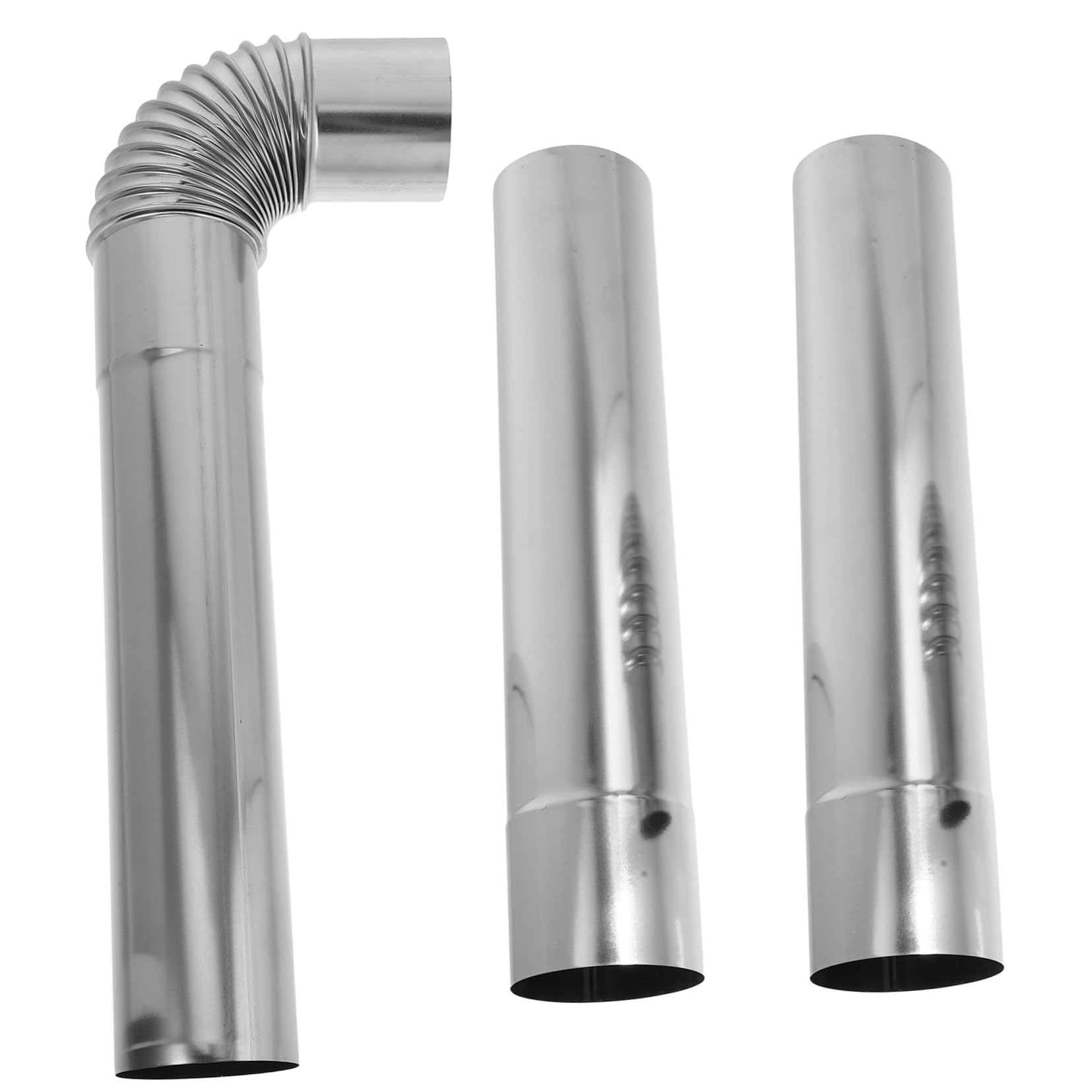 Lurrose 3pezzi Tubo Dritto Per Sfiato Fumi in Acciaio Inox Raccordo Gomito Per Canna Fumaria e Durevole