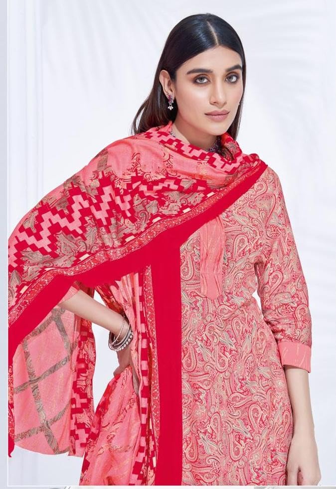 Tuniques évasées Kurta Anarkali avec pantalon et voile dupatta en coton pour femme - 2