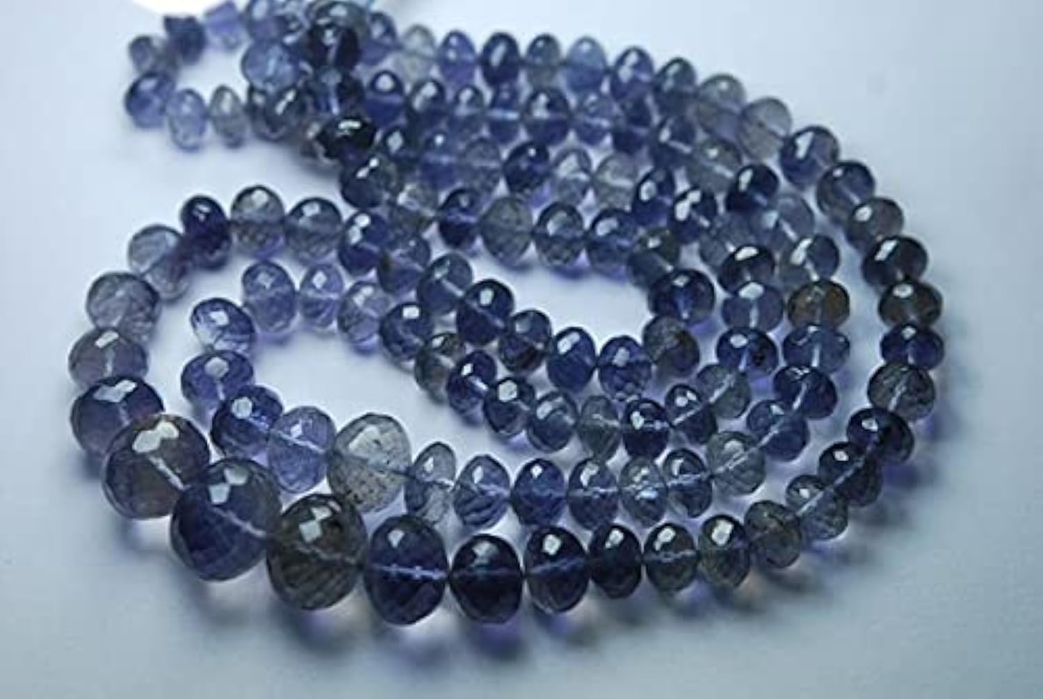 Rondelles iolite facettées 7-10mm LKBEADS pierres naturelles grand format