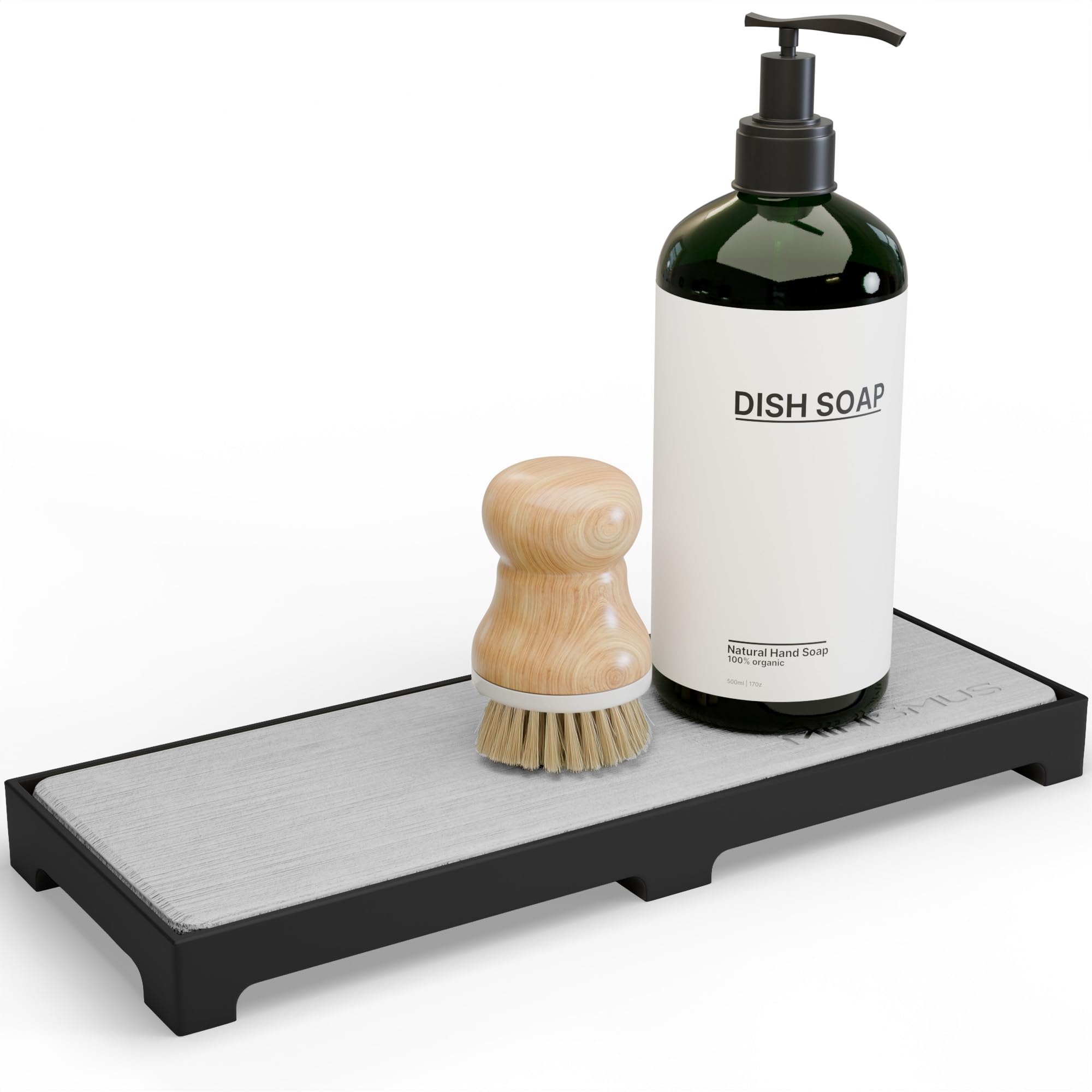 Minismus Grey Quick Drying Stone Tray, Kitchen Soap Tray, Kitchen Sink Tray, Water Absorbing Stone Tray For Sink, Stone Drying Tray, Kitchen Sink Soap Tray, Diatomite Tray