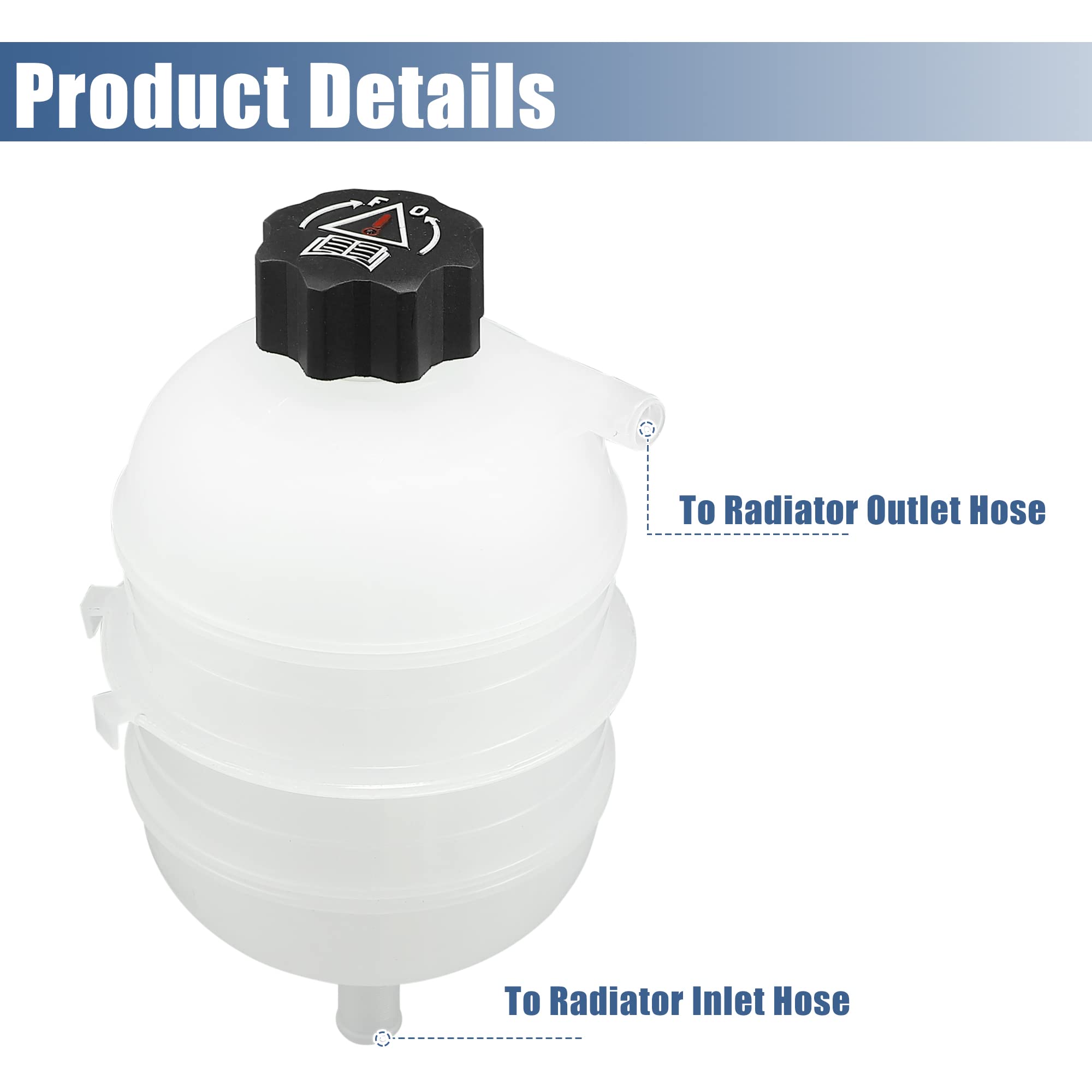 A ABSOPRO Serbatoio Refrigerante 1323.11 Per Peugeot 206 CC 2001-2008 | Materiale: Plastica; Colore: Bianco; Dim: 15x26.5cm; Foro: 3.6cm; Per Peugeot 206 Hatchback 1.4 1998-2012.