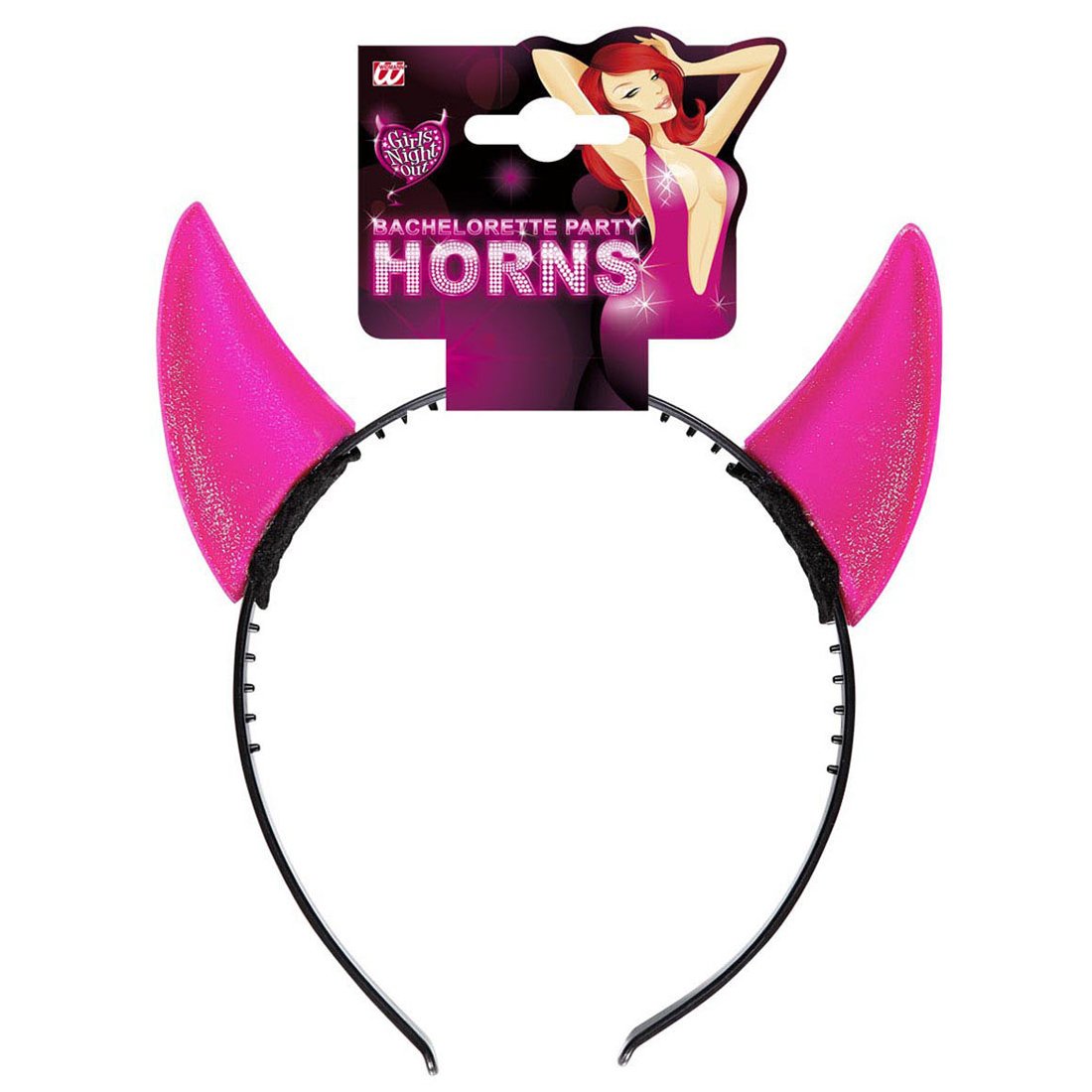 Teufel Hasenohren Haarband – Kunstfell, Schwarz-rosa – Für Cosplay & Party
