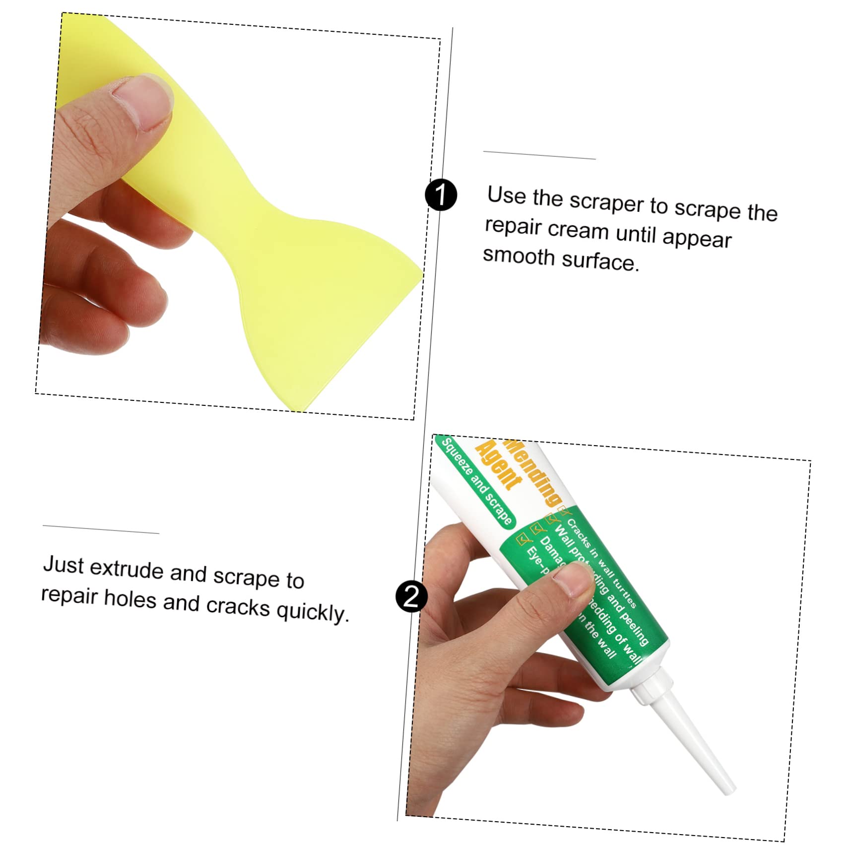Pasta Riparatrice per Muri Peeling e Graffiti, 2 Set Verde | Include Spatola, Copertura Macchie e Graffiti, Riparazione Rapida per Superfici Danneggiate