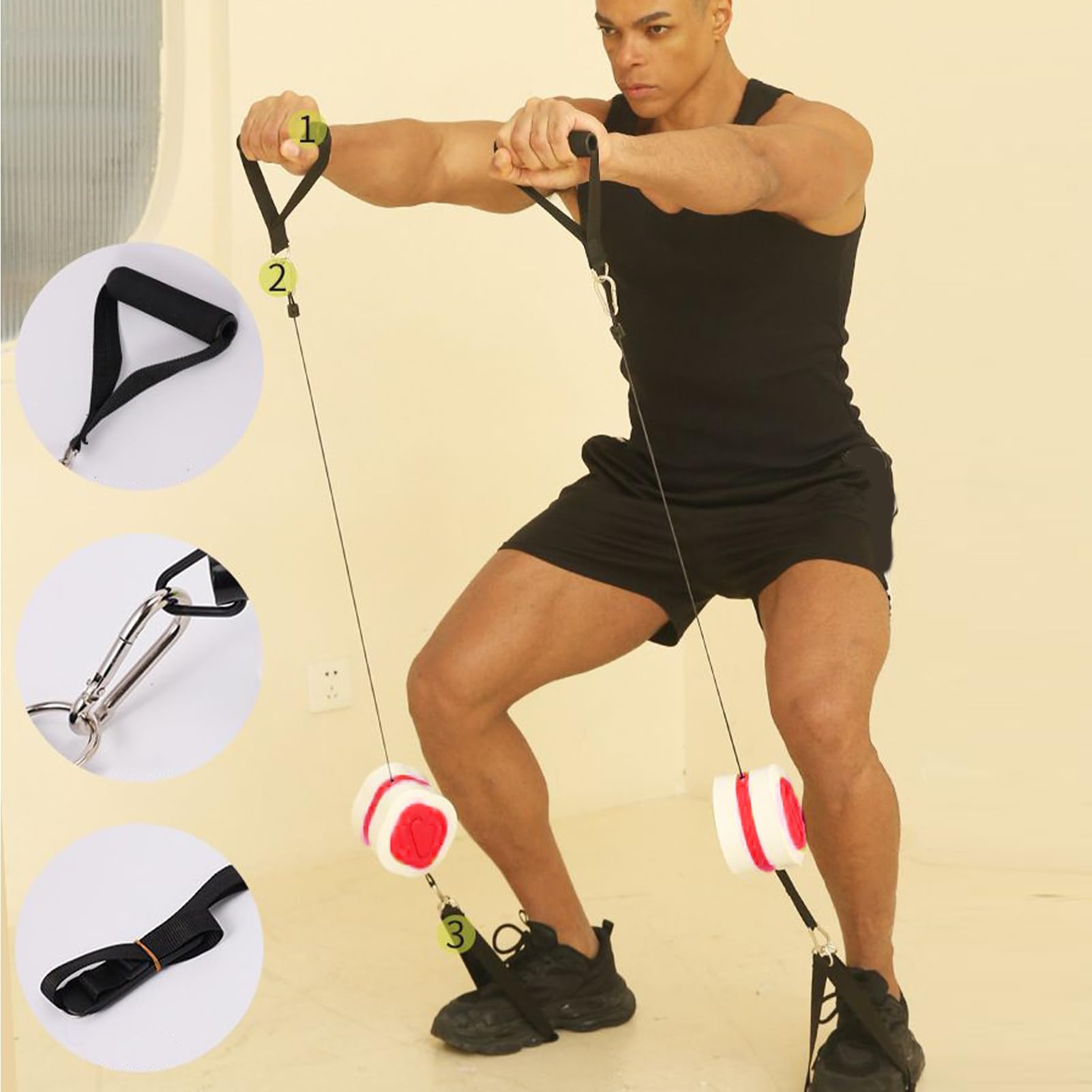 Fasce per esercizi per tutto il corpo, tubi di resistenza per allenamento muscolare, set fitness per gambe, braccia, petto, attrezzatura per rafforzamento del corpo, per palestra a casa e allenamenti