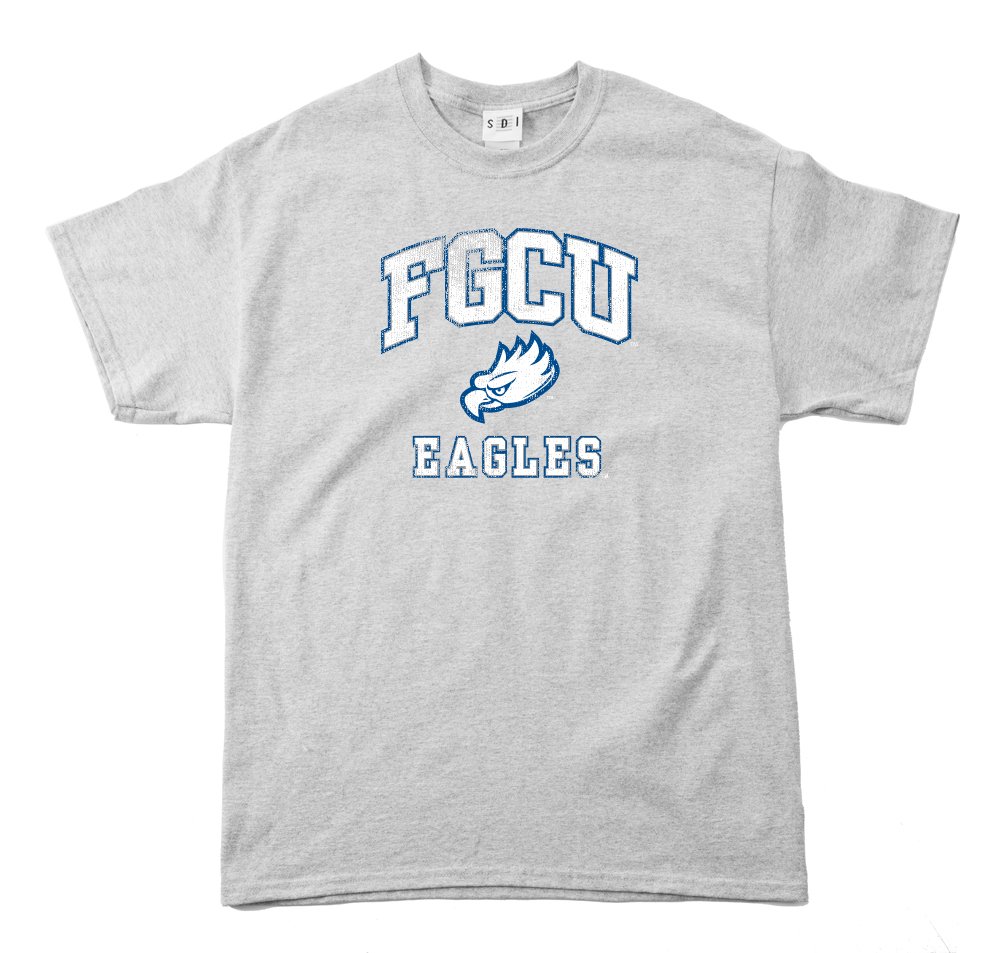 NCAA Florida Gulf Coast Eagles 100-Percent Pre-Shrunk Vintage Mascot Short Sleeve Tee