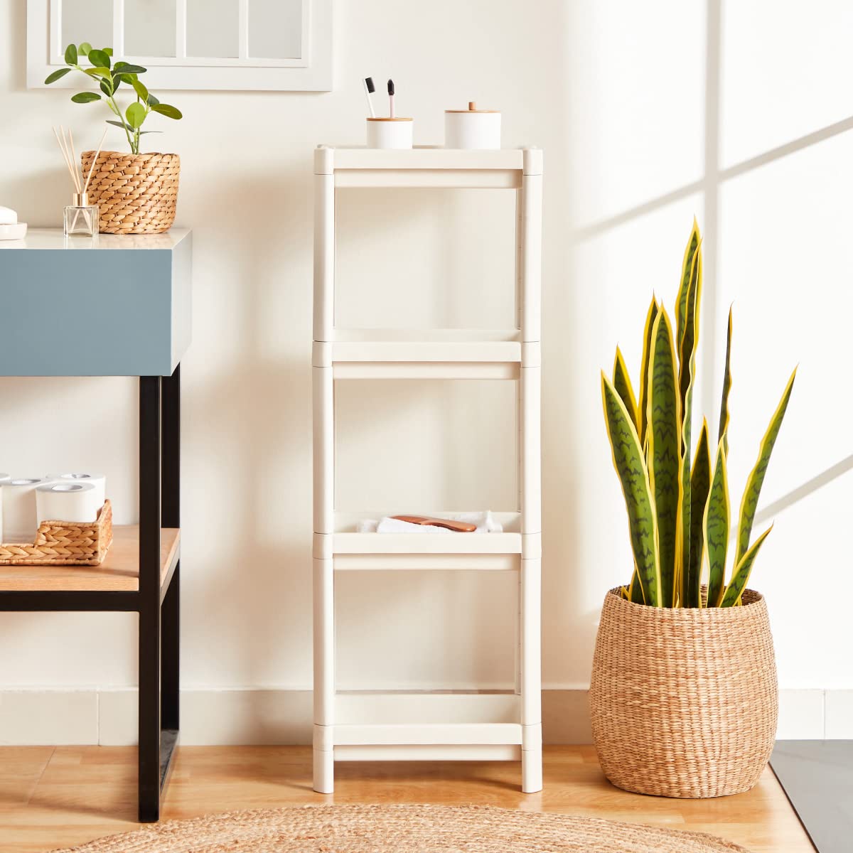 Home BoxAllure Bios Rectangle 4-Tier Bathroom Caddy 36 X 100 X 23 Cm White