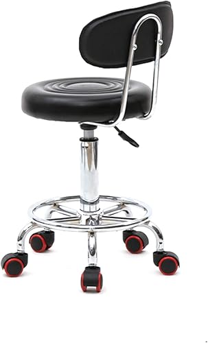 Miniatura 4 de Taburete giratorio para salón con soporte de espalda, taburete hidráulico ajustable con respaldo para masaje de belleza peluquero tatuaje (estilo