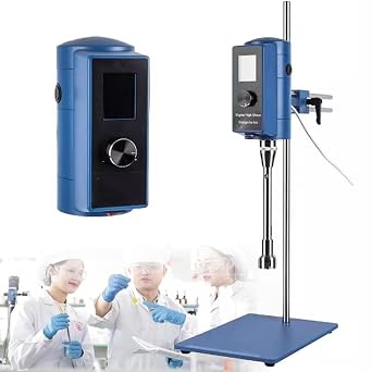 Laboratory Dispenser, Adjustable High Speed Emulsifying Homogenizer, 2000-28000RPM High Shear Mixer, Time Control 6000 Minutes/Speed, Suitable for Drugs, Cosmetics28F