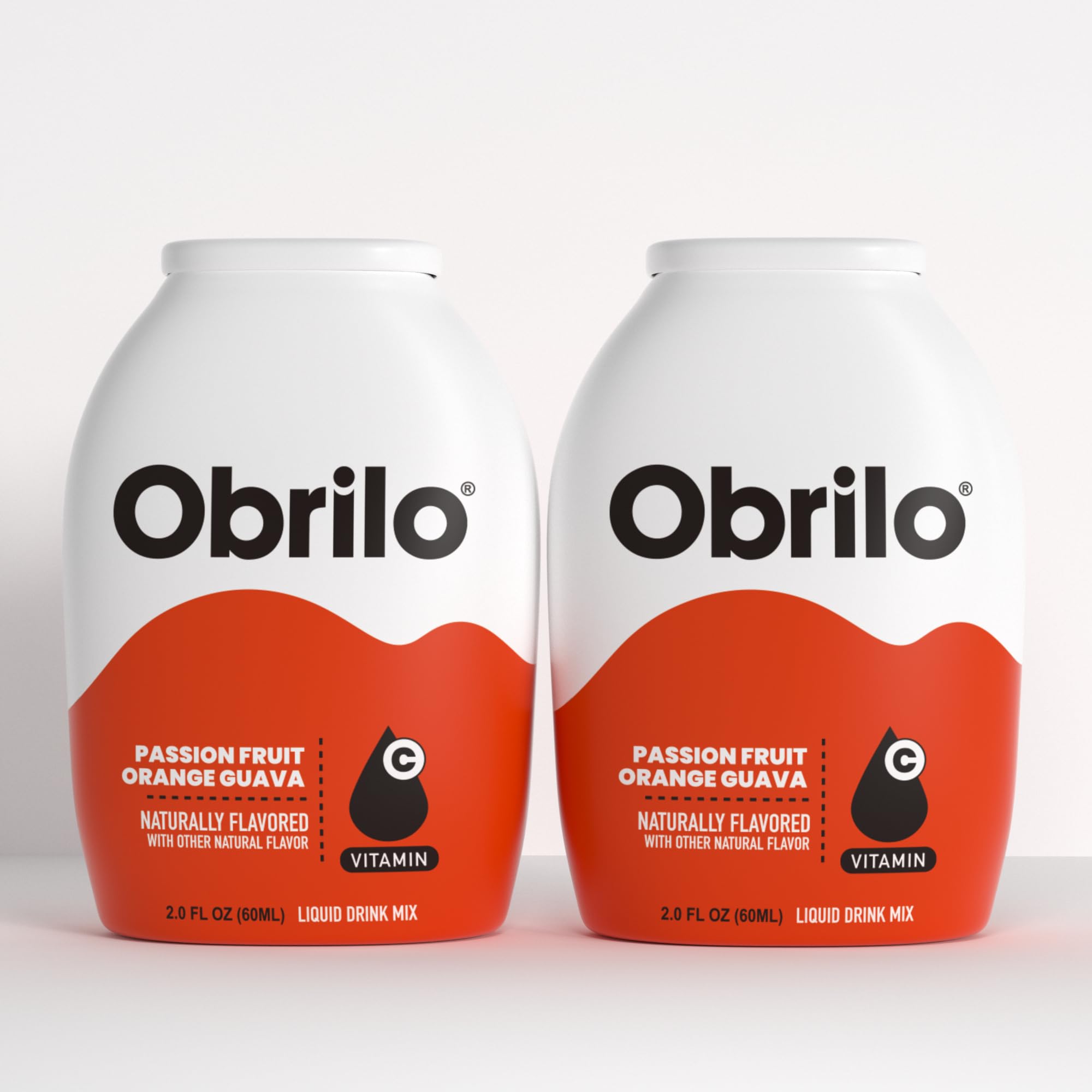 Obrilo Water Enhancer Liquid Flavoring Drops - ZERO Sugar/Calorie, Dye Free, Naturally Flavored Drink Syrup, 2.0 fl oz x 2 Bottles for Kids & Adults (