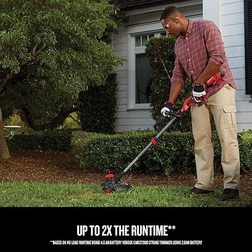 Image of CRAFTSMAN V20 WEEDWACKER Cordless String Trimmer with QUICKWIND, 4 Ah Battery, Charger, and Spool Included (CMCST920M1), Red and Black