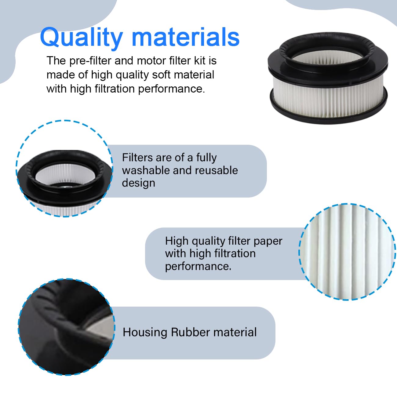 Filtro per Rowenta X-Force Flex 11.60 12.60 14.60 15.60 Animale RH98xx RH99xx Aspirapolvere, 2 Filtri pre-motore + 2 Filtri post-motore,Filtri di ricambio per ZR009007,ZR009008