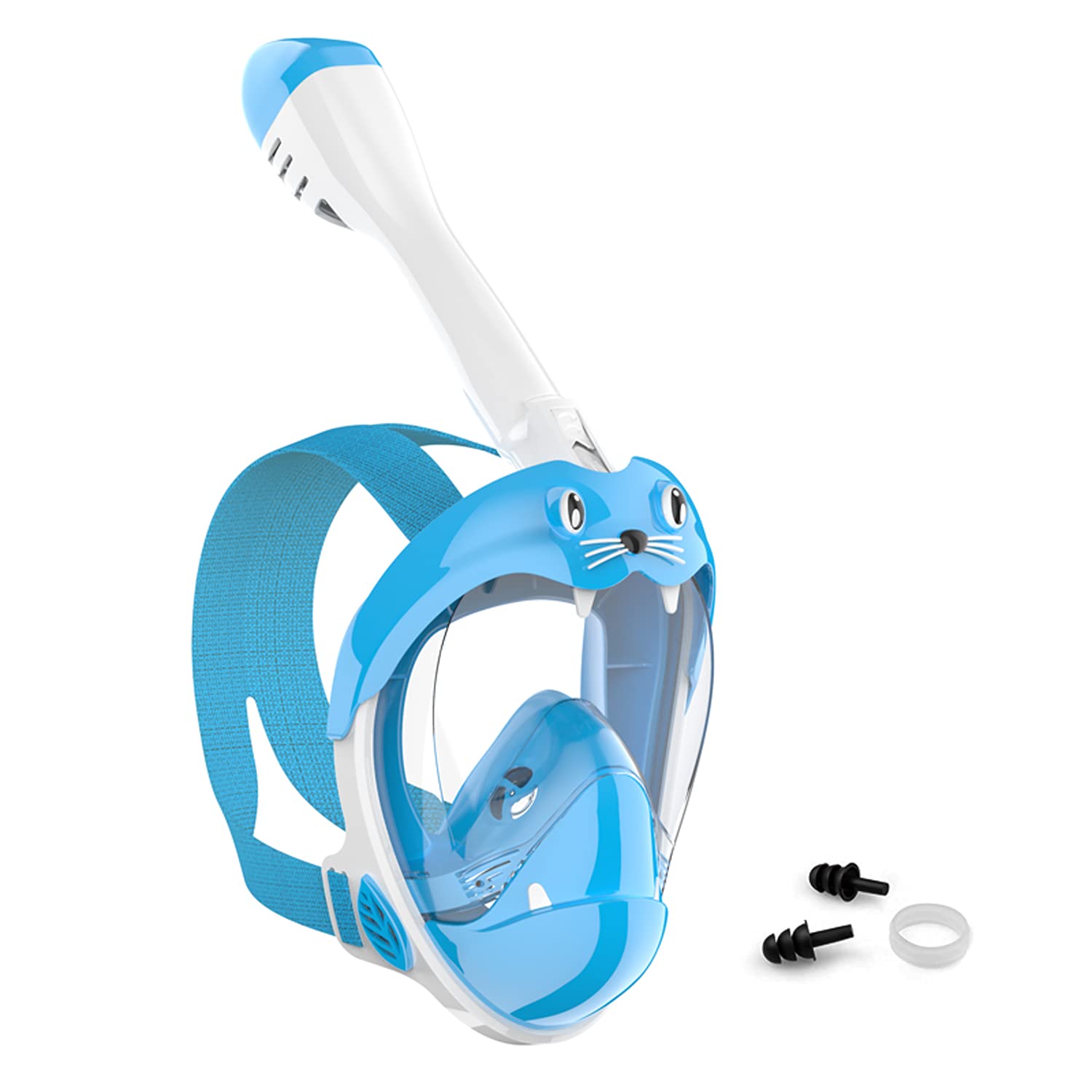 Máscara Buceo, Jwintee 180°Panorámica Máscara de Snorkel de Cara, Máscara de Esnórquel de Cara Completa, Máscara de Buceo para Jóvenes y Niños, Respiración Segura