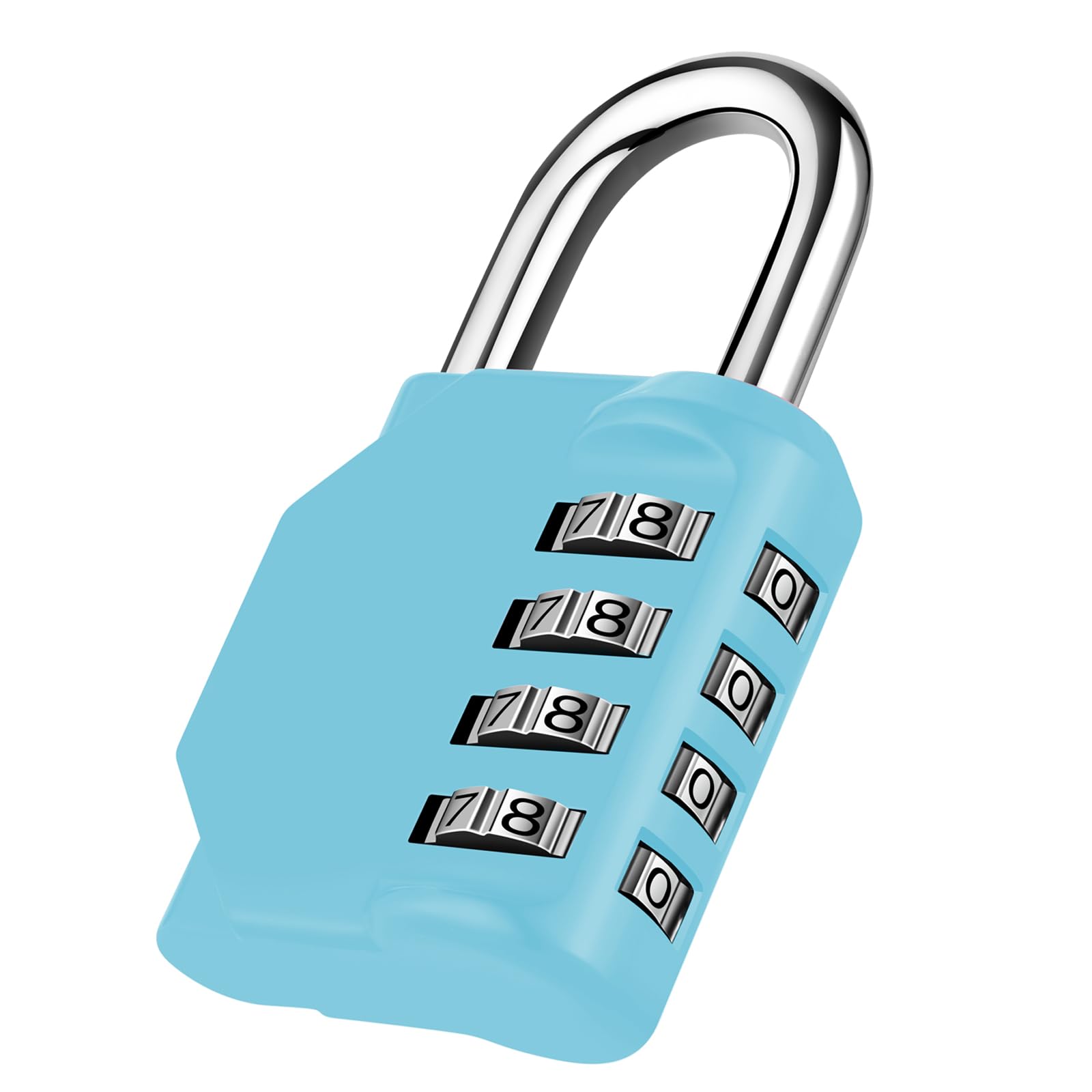 NAGE Padlock, Combination Lock 4 Digit, Combination Padlock for Gym Locker Resettable, Code Padlock, Outdoor Padlock Weatherproof for Toolbox, Backyard Fence Gate, Sheds, Garage Door (1P, Sky Blue)