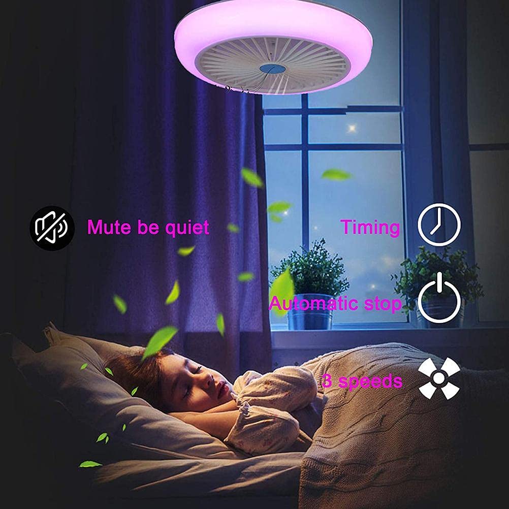 Fdit Wentylator Sufitowy LED z Głośnikiem Bluetooth, 72W 220V z Pilotem