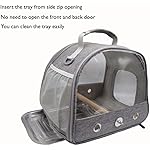 Bird Travel Carrier with Stand Perch and Stainless Tray,Portable Small Bird Parrot Parakeet Cockatiel Carrier for Hiking,Airline Approved. (Grey) - Image 5