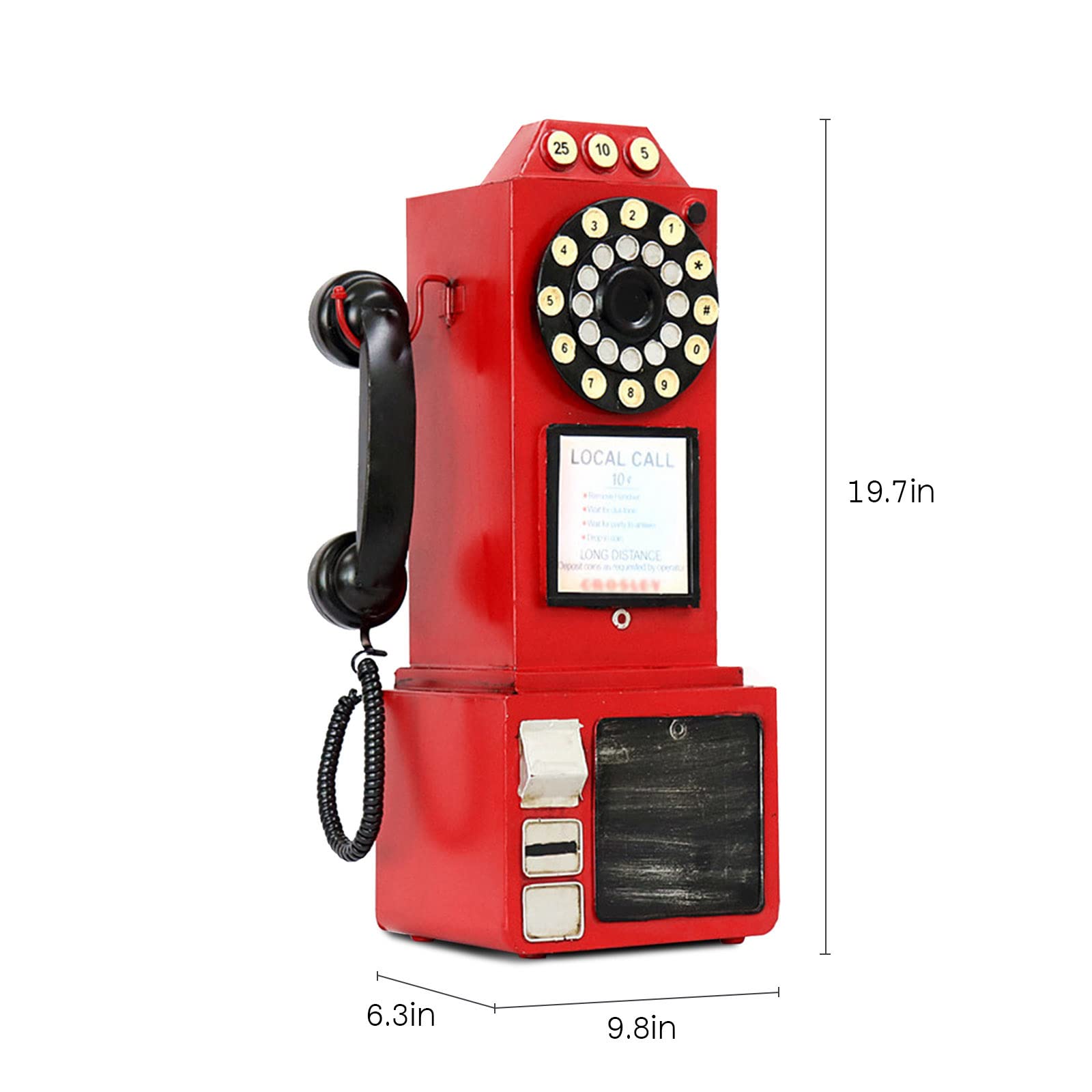 Amazon.com: Antique Telephone - Red Rotary Dial Landline Phone