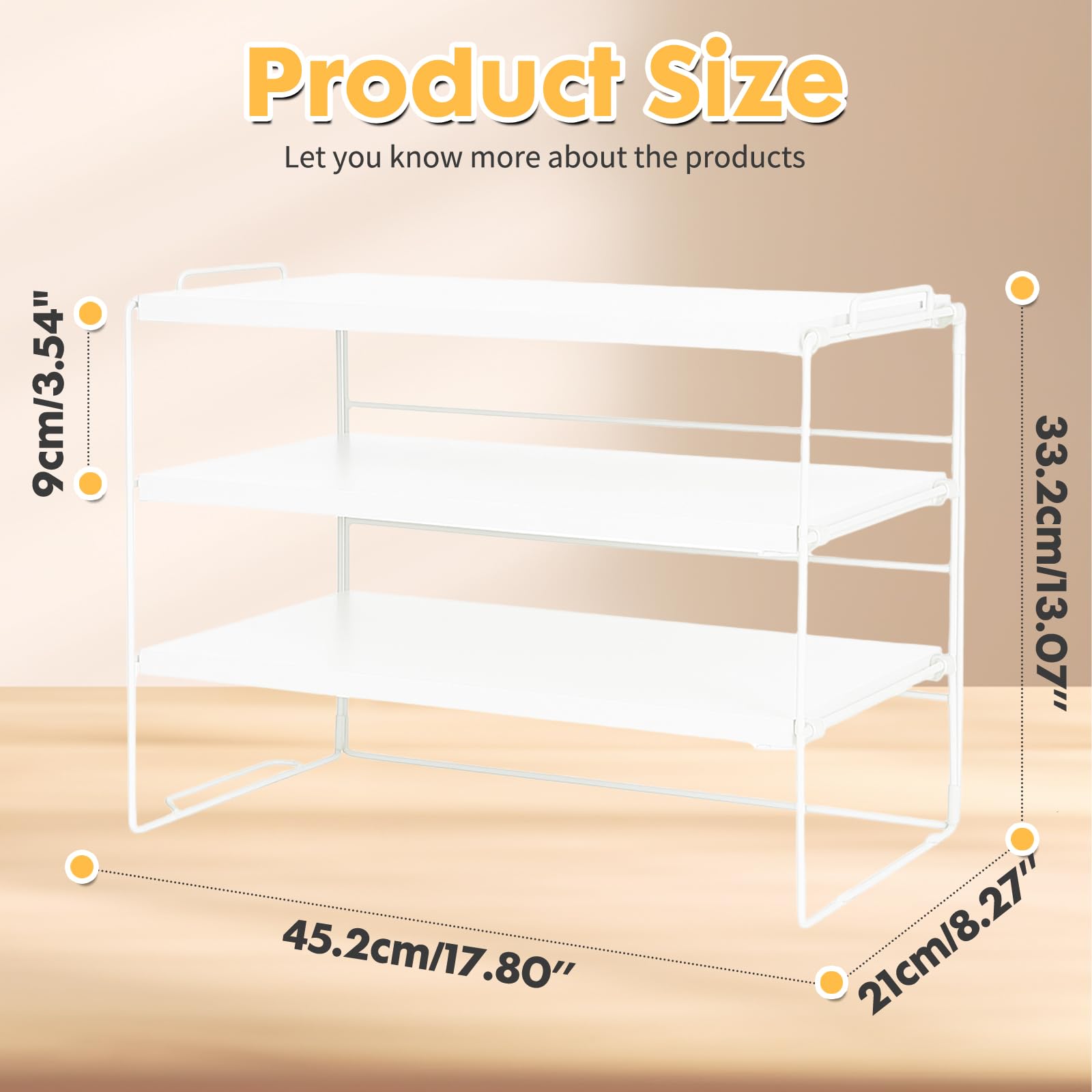 powerking Desk Shelf Organiser, Desktop Display Shelf for Figures, Adjustable Bookshelf Storage Rack and Office Cubicle Decor for Tabletop, Office, Dorm (White, 3 Tier)