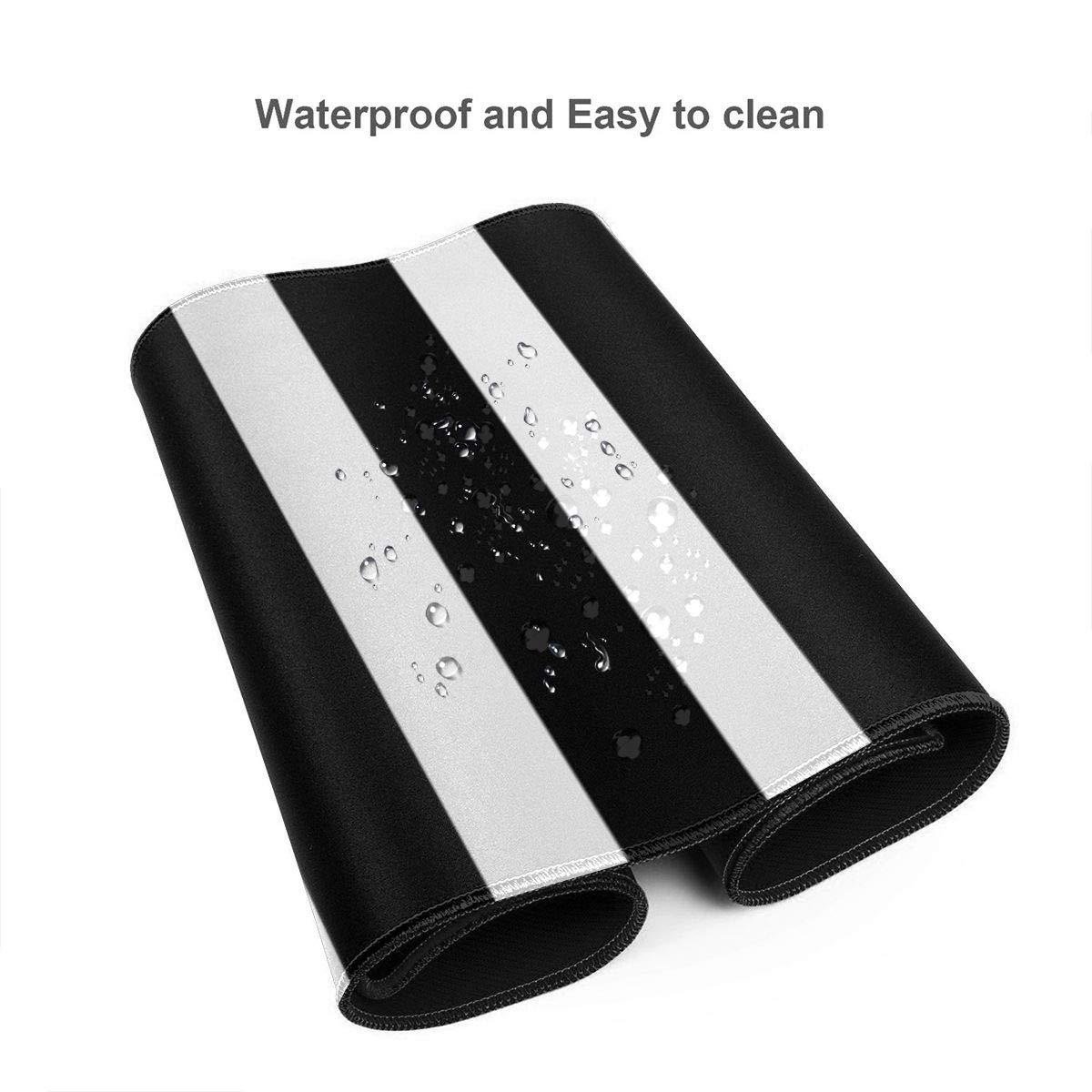 Japanese Wave Black & White Gaming Mouse Pad - XL Large Non-Slip Rubber Mousepad, Stitched Edges Long Extended Mice Pad Ideal Desk Home Office 31 5x11 8 I - View #8