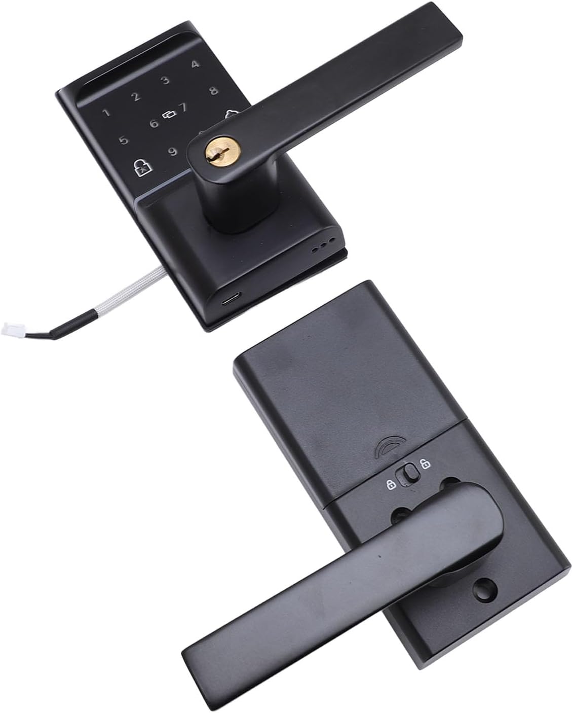 仮想パスワードキーレスエントリードアロックスマート指紋ロック、半導体認識、5つのロック解除方法、アルミニウム合金電子ロック、高速かつ