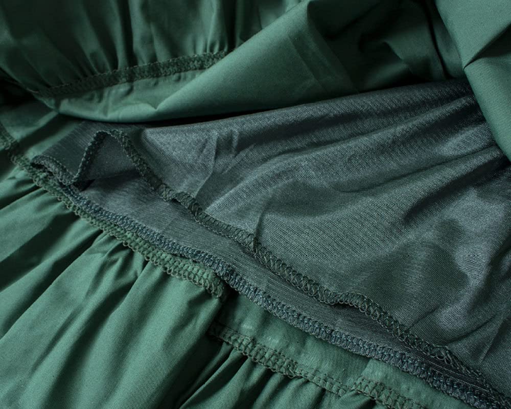 Spódnice dla kobiet Wielka Brytania, plus rozmiar Czarna spódnica zimowa Elastyczna talia, falbana Ruched Spódnice z wysokim stanem Eleganckie spódnice maxi dla(Green One Size)