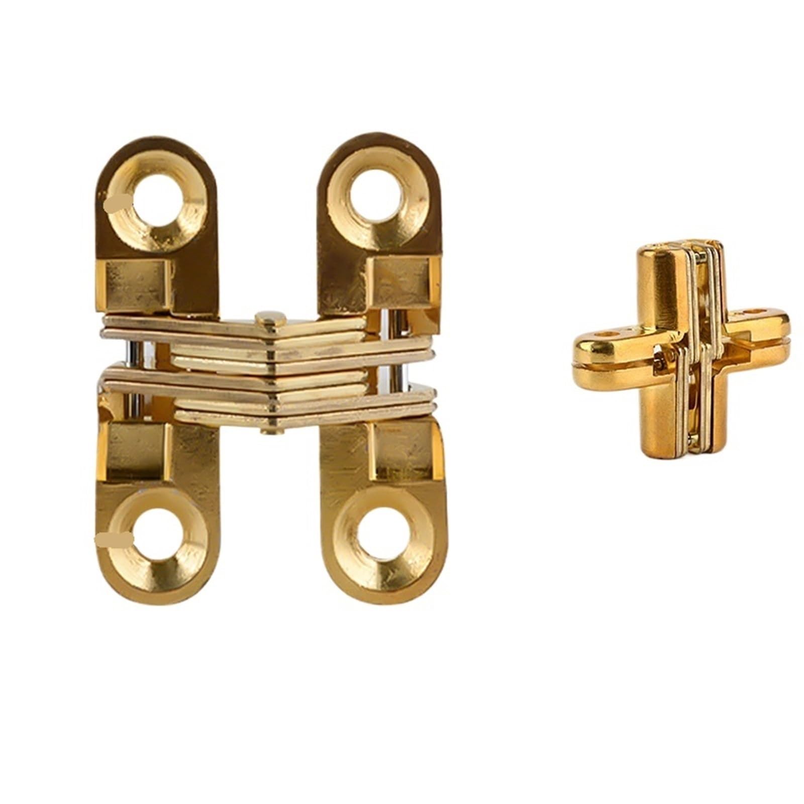 Kdhcvkz 41X11 Yellow 1Pcs 180 Degree Cross Hinge Hidden Door Hinge Zinc Alloy(41X11 Yellow)