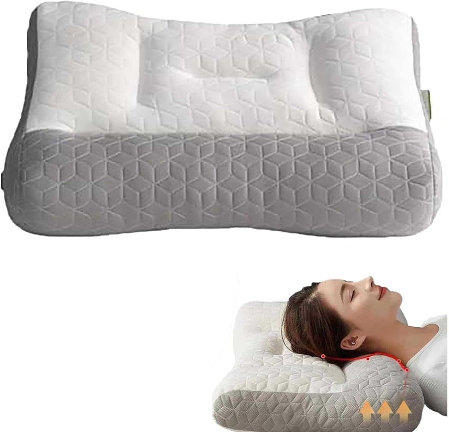 Miurixo Restiva Pillow, Restiva Pillow for Sleep Apnea,Restiva Orthopedic Neck Traction Pillow,Ergonomic Pillow for Neck and Shoulder,Neck Pillow for Neck and Shoulder Pain Relief