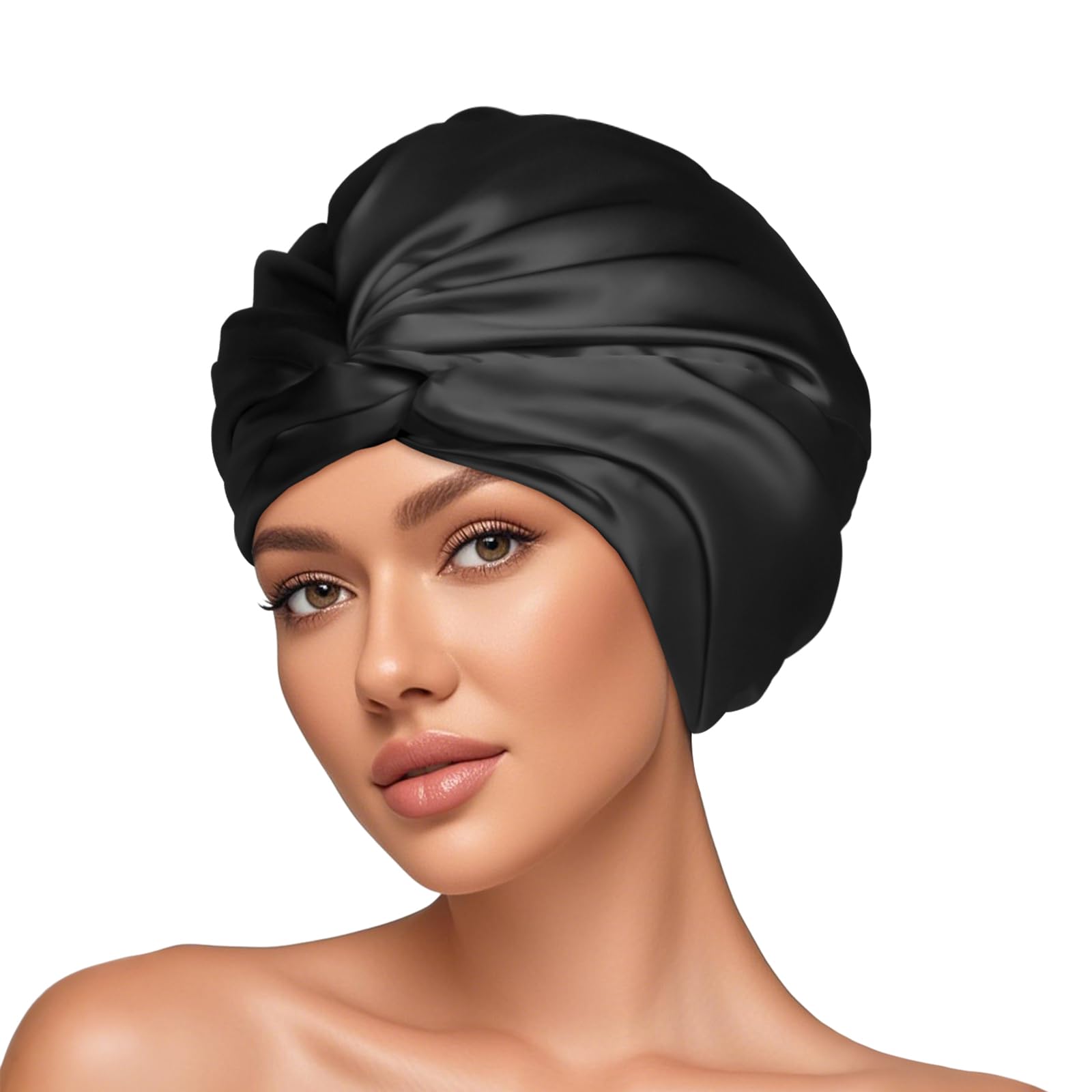AOOWU Satin Bonnet, Silk Sleep Bonnets for Women Double Silk Layer Sleep Cap, Night Sleep Cap