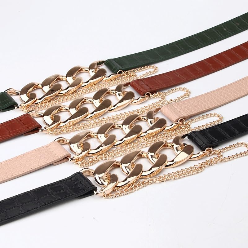 HBJWOV Women's Belt Street Shooting Chain Splicing Decoration Belt Versatile Clothing Accessories Belt(D)3