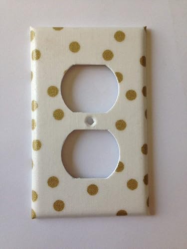 Miniatura 5 de Gold White Polka Dots Light Switch Cover Various Sizes Offered