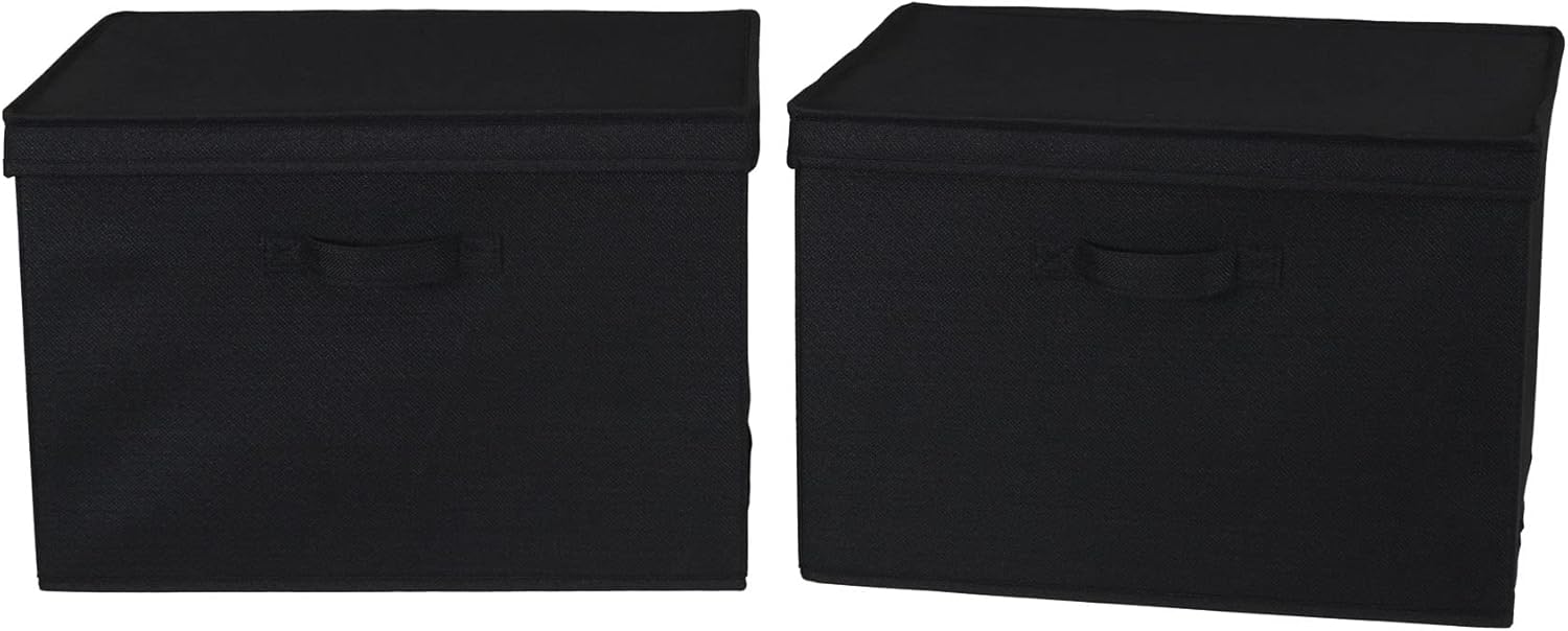 Household Essentials Wide Fabric Storage Bins with Lids