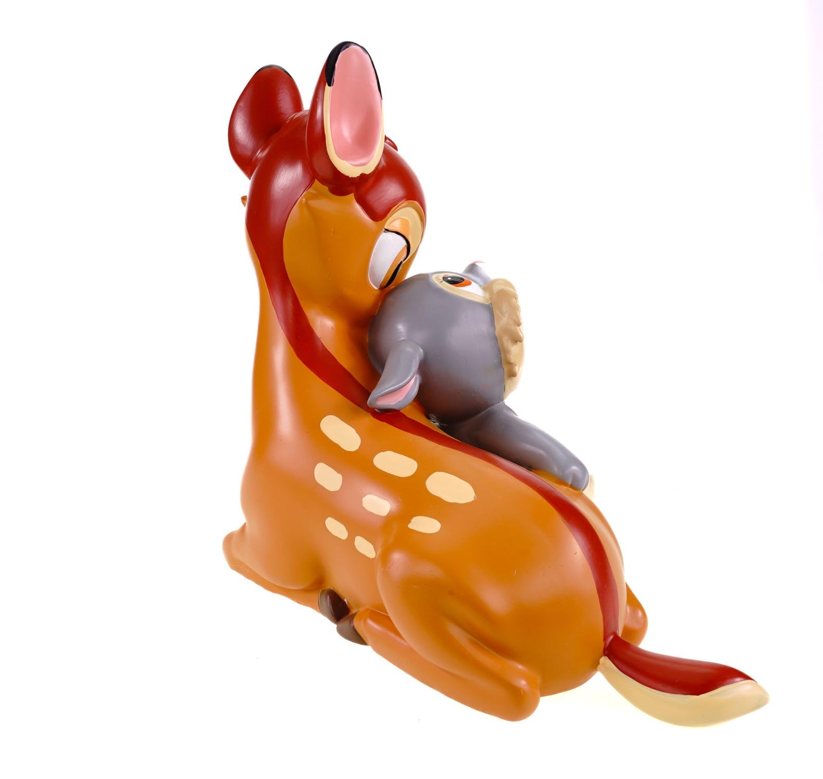 Figurka ogrodowa Bambi i kołatka, 28 x 27 cm, odporna na warunki atmosferyczne, dekoracja Disneya - statuetka z żywicy poliestrowej do ogrodu i domu – ocieplający wzrok dla