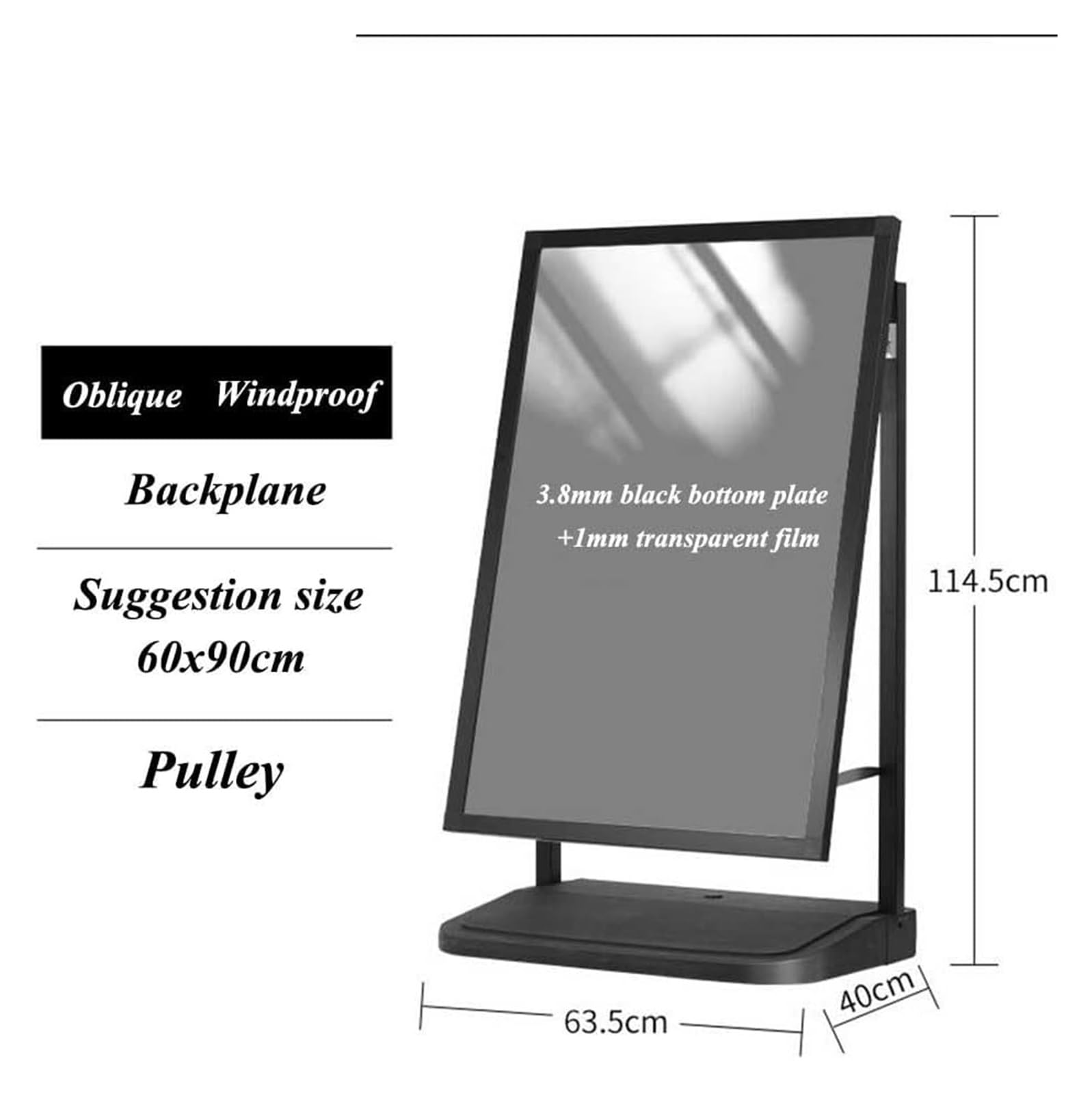 Soporte De Pie Para Carteles Soporte For Carteles De Alta Resistencia De 24 "x 36", Estante De Exhibición For Carteles, Publicidad, Menú Comercial, Soporte For Carteles, Base De Inyección De Agua Capa