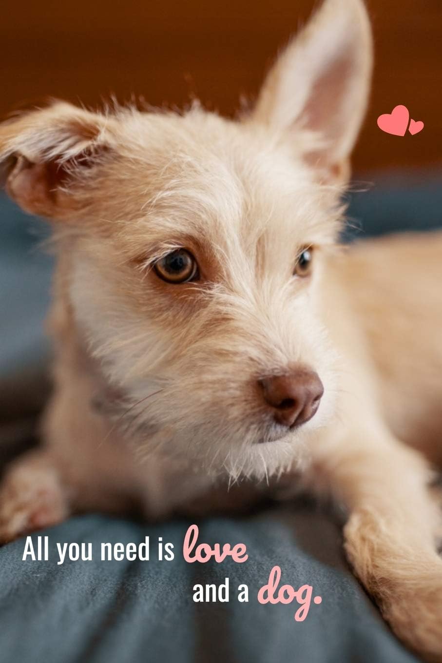 All you need is love and a dog.: Cute scruffy puppy notebook for dog lovers and dog moms. 150 blank, college ruled pages, 6" x 9".