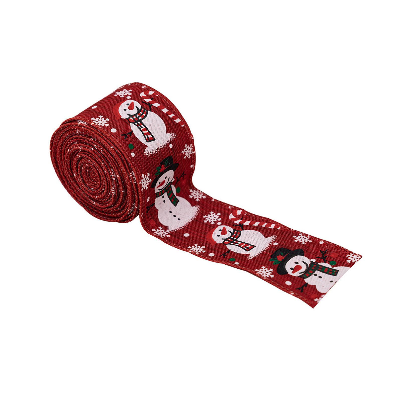Buxuaaaa Festival Snowman Ribbon Functional Decoration for Fireplaces Gifts Wreaths and Christmas Ornament Snowman Ribbon