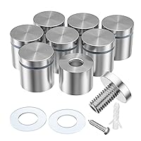 Vista 9 de LuckIn Paquete de 8 tornillos de separación para acrílico (3/4 pulgadas de diámetro x 1 pulgada de largo), accesorios de montaje de pared de acero