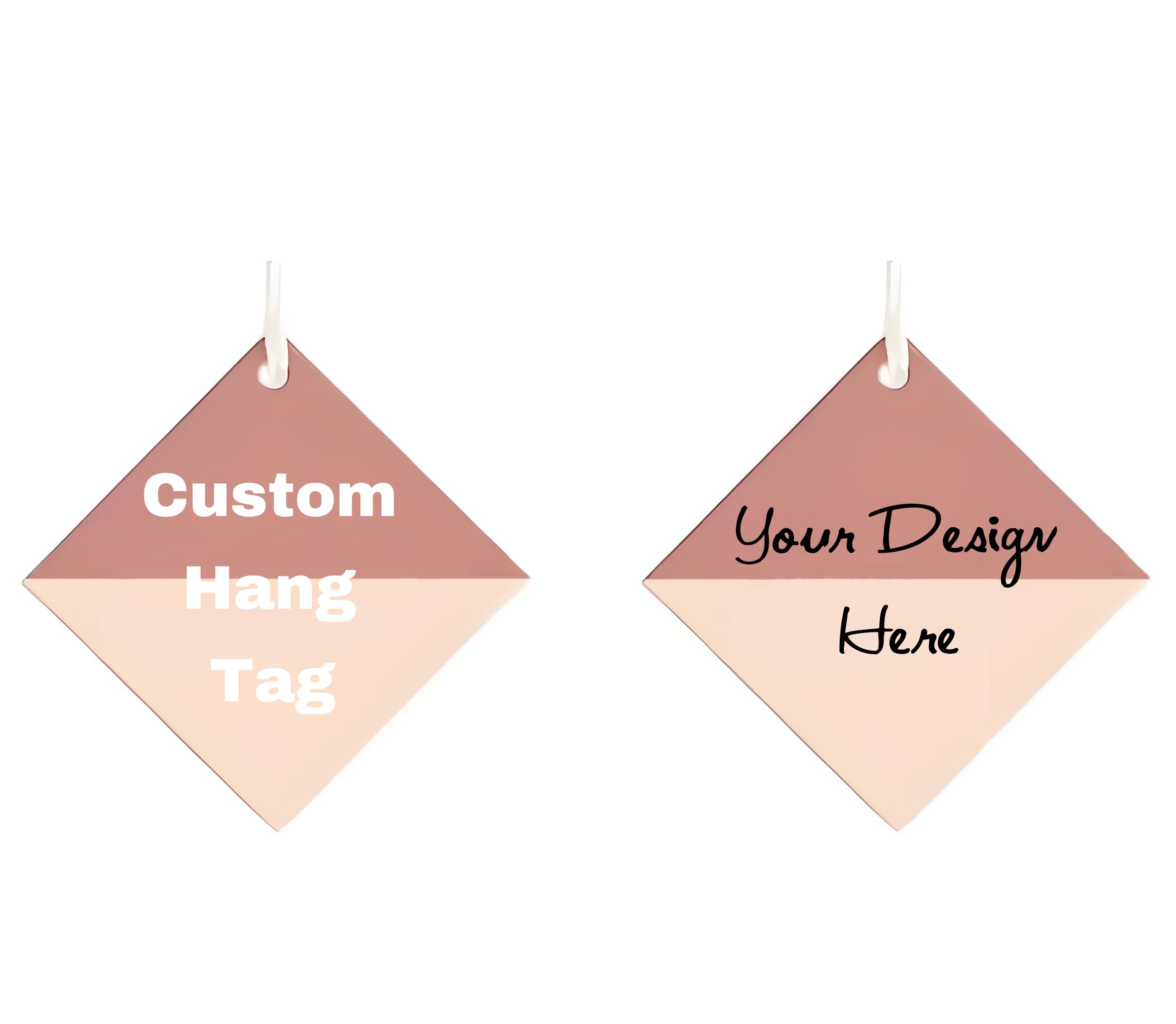 100 pcs Custom Hang Tags,Personalized Your Logo and Text Price Tags Jewelry Hang Tags Labels (2.3×2.3 inch-Square 2)