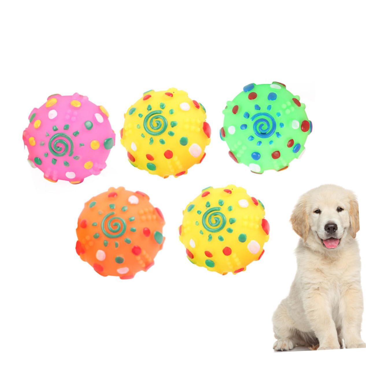 Kisangel 15stücke Interaktive Hundespielzeug-bälle Aus Sicherem Widerstandsfähigem Material Geräuschfunktion Fördert Spiel Und Kauen Für Kleine Und Große Hunde Farben Zufällig