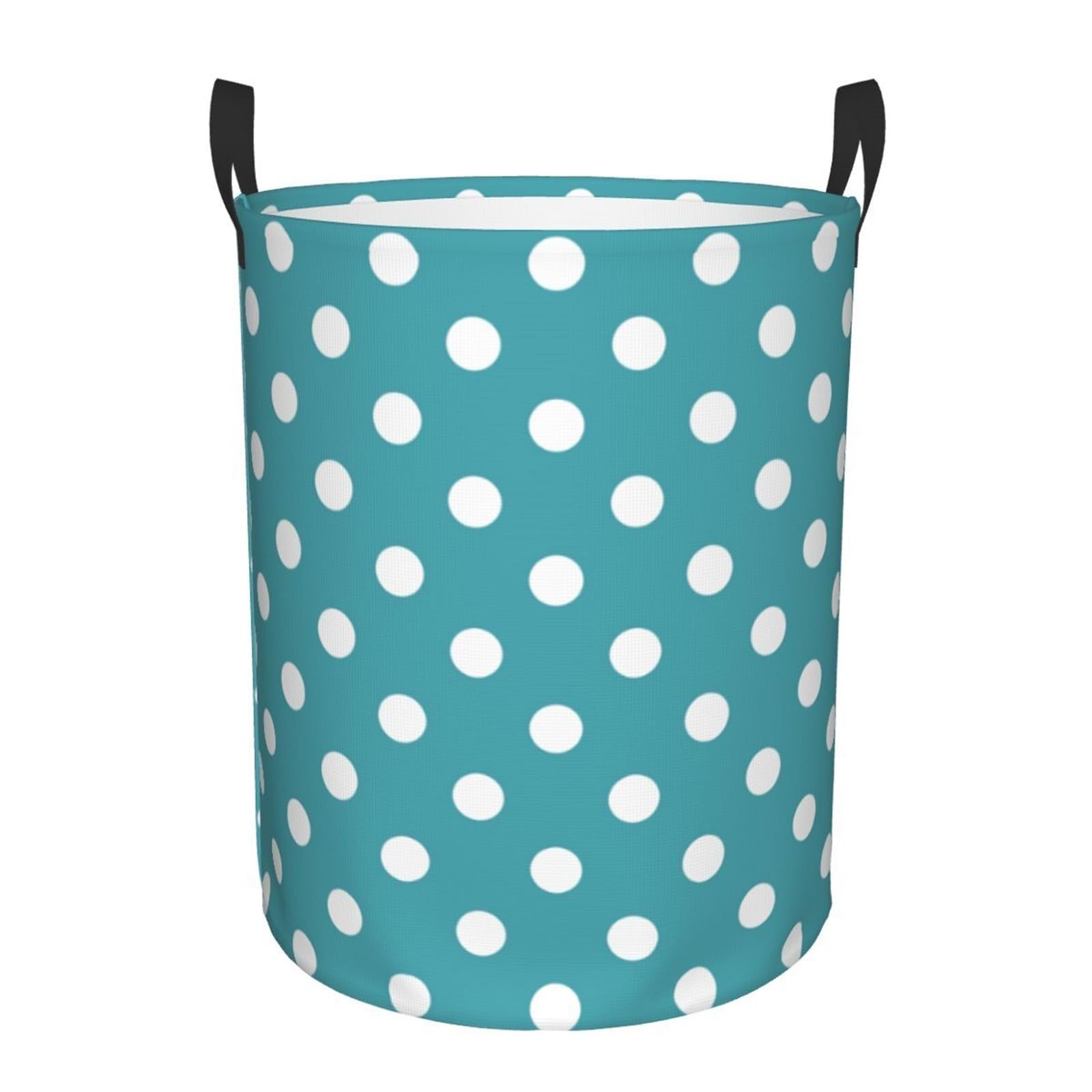 Fabric laundry hamper Polka Dots Pattern Laundry Basket Foldable Clothes Hamper Storage Bin for Family(Color8,42x34 cm)