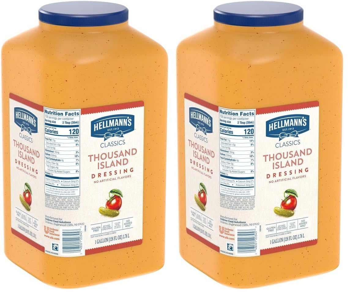 Hellmann's Classics French Salad Dressing Jug, Gluten Free, No Artificial Flavors or High Fructose Corn Syrup, Colors from Natural Sources, 1 gallon (Pack of 1)