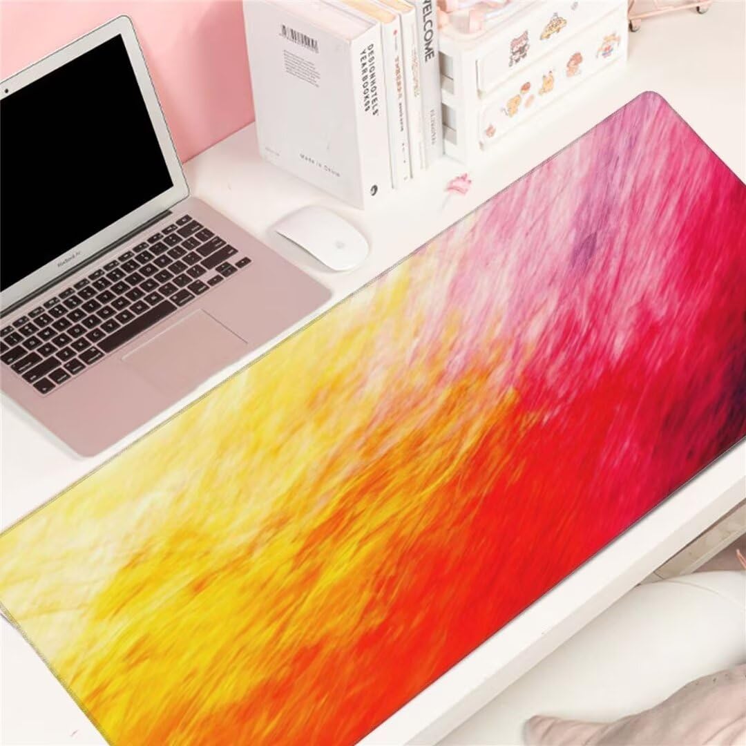 Alfombrilla de ratón 1400x600x3 MM, Alfombrilla Ratón XXL Extendida de Gran Tamaño con Bordes Cosidos, Base de Goma Antideslizante Almohadilla para Teclado, Pintadas de Colores S-1469