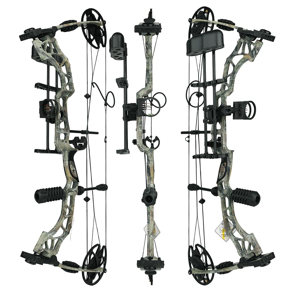 wolfman Arco Composto Tiro con l'Arco Set Completo 35-70 Libbre Velocità IBO 320FPS per Adulti Cacciatori Allenamento Bersagli Outdoor