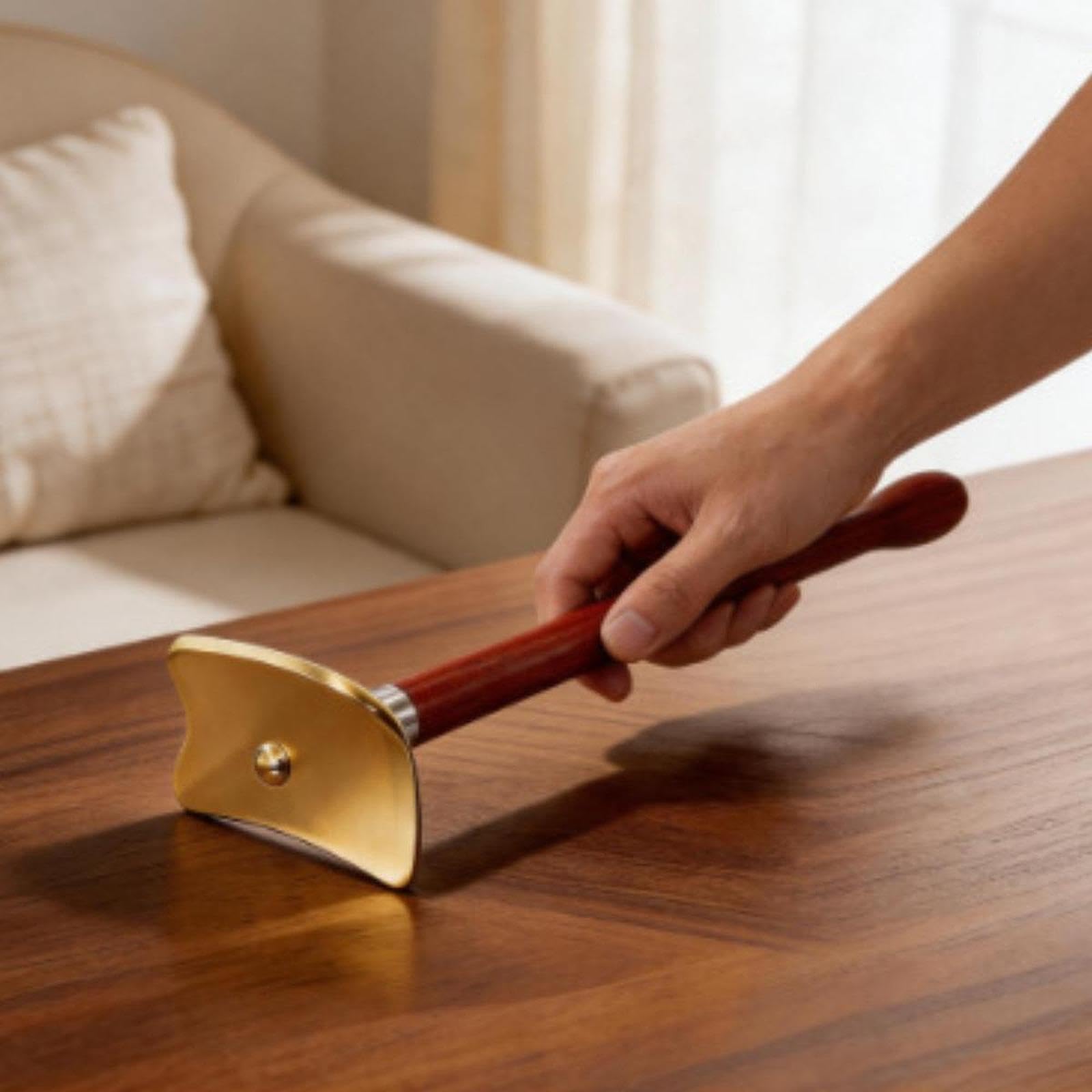 MERIGLARE Tabla Gua Sha, herramienta masaje autoraspante versátil para todo el cuerpo, con respaldo madera ergonómico, L