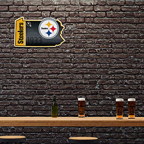 Image of Rico Industries NFL Football State Shape Shape Cut Pennant - Home and Living Room Decor - Soft Felt EZ to Hang