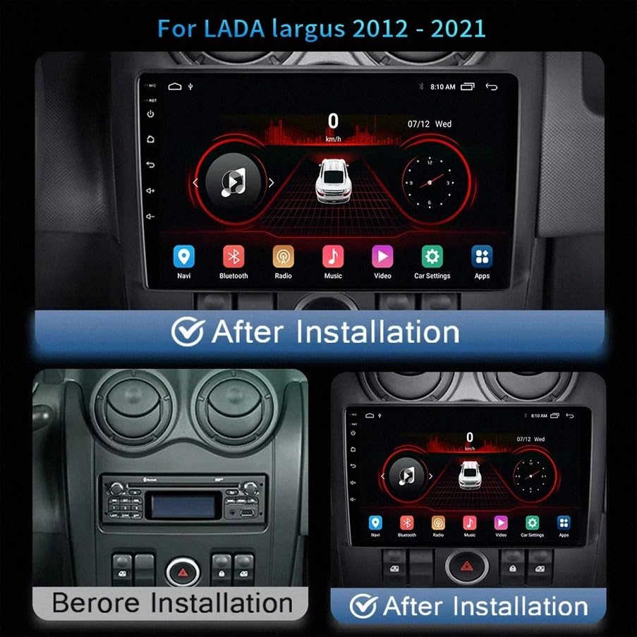 Radio Coche 2 DIN 4 Nuclear 2G+32G para Lada Largus con Mirrorlink 2