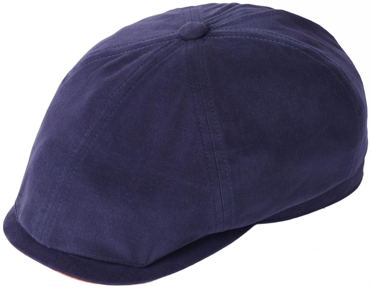 Failsworth Canvas Hudson Bakerboy Cap - Navy/Tango, Large (59cm)