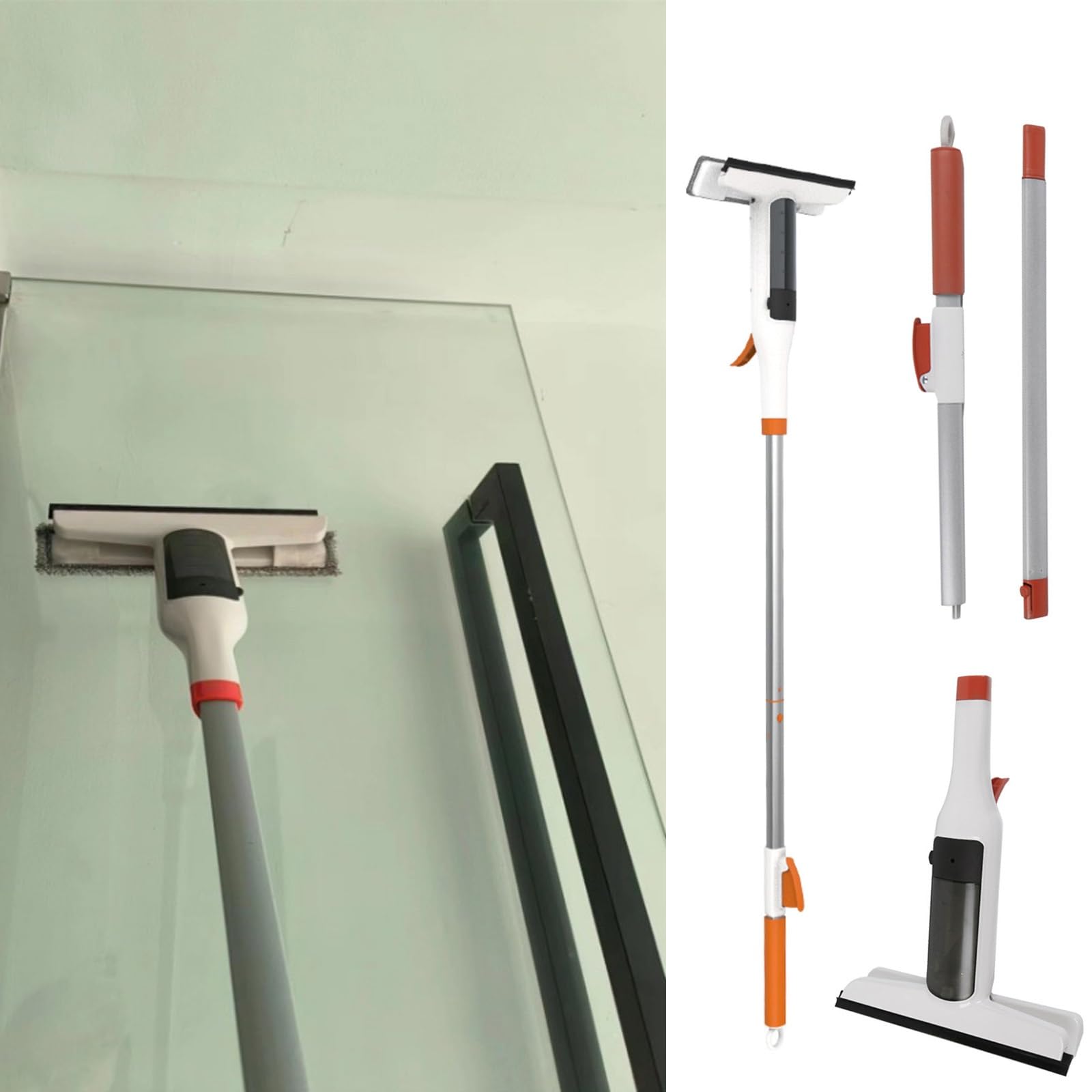 Kit profesional de limpieza de ventanas con almohadillas de repuesto en aerosol y 8 paños de microfibra, herramienta de limpieza multiusos para azulejos, mármol y suelo