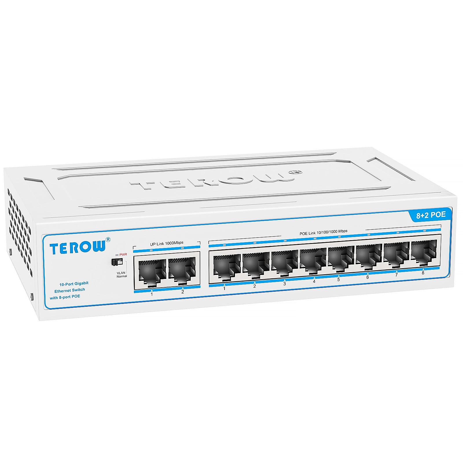 10-Port Gigabit PoE Network Switch: Featuring 8 PoE+ 2 Uplink Ports, 802.3af/at Compliant, Plug & Play, with Shielded Ports, Traffic Optimization, and Silent Fanless Design-image-12