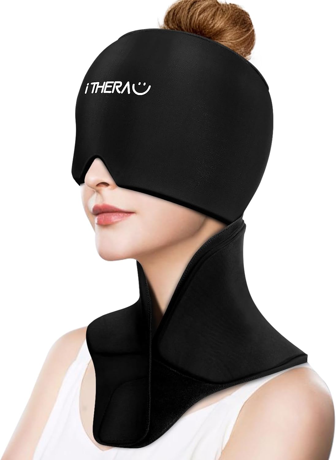 Migraine Relief Cap & Neck Ice Pack Wrap Gel Set with Velcro, Reusable Headache Relief Cap Shoulder Ice Pack, Head Cervical Hot and Cold Compress for Tension, Cooling, Pain Relieve, Swelling, Pressure