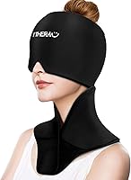 Vista 1 de Juego de gel envolvente con gorro y cuello para aliviar la migraña con velcro, tapa reutilizable para aliviar el dolor de cabeza, bolsa de hielo